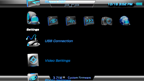 ultimate blue iii on psp - A screenshot of the custom xmb ultimate blue iii on psp.