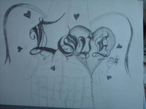 Love - One of my favorite drawings of all time, two hands holding up love.