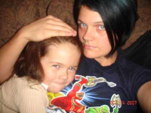 my daughter and i - ...and the power rangers shirt i bought from the dollar store for 6 bucks. woo!