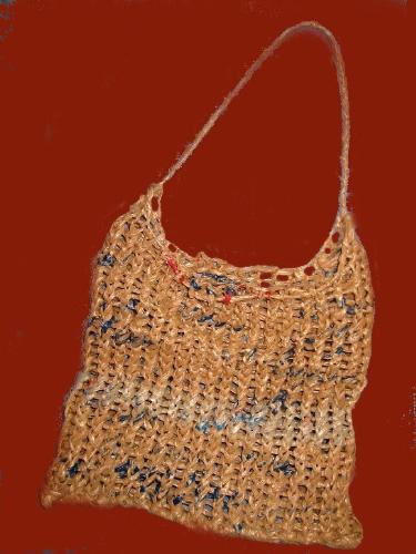 Ann's Bag-Bag - This bag was knit on a circle loom and the handle is just a chain stitch.