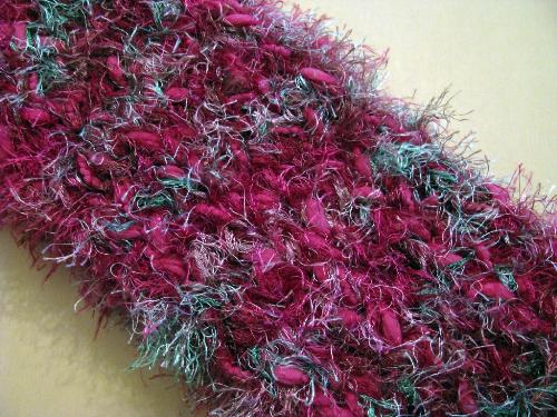 Magenta& Green Scarf - Handmade scarf created by CreationsByRobin.etsy.com