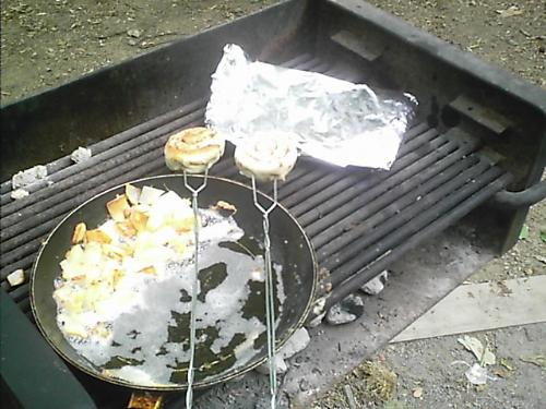 Breakfast on the grill - We love to camp and our favorite camp meal is breakfast!