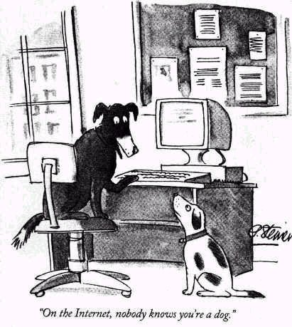 Internet - ON internet nobody knows who and what you are
