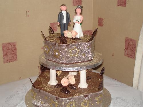 Chocolate Wedding Cake - An all-chocolate wedding cake, December 15th 2007. Dawn and Juice.