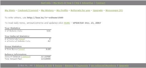 bux proof - this is a picture of my stats at bux.to