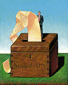 Suggestion Box - Many suggestions can be put into, it's good for business read them