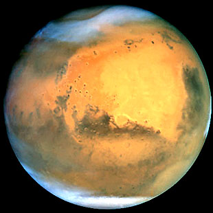 Mars - The red planet Mars, may be struck by an asteroid in Jan 2008.