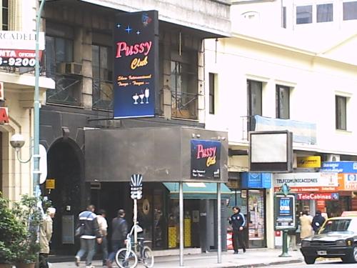 A Real Restaurant - Downtown Buenos Aires - I took this picture about a year ago. The club had nothing to do with selling what is on the sign. Just food and drinks. The owner apparently didn't know that the name would give the wrong impression. Since the tourism boom got underway, they have changed the name. Glad I had the error on (digital) film. Mind you, this is not an English speaking country though English is very popular (and funny) in advertising.