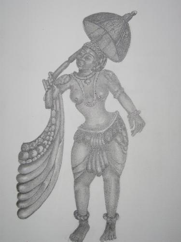 statue - This a pencil drawing drawn by my father, pure shading work...  done by my father  Ramagopal
