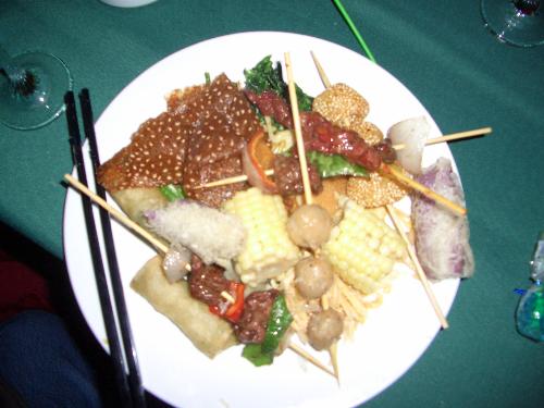 self-service food at the Christmas Party - I enjoyed a lot of the party with my colleagues.