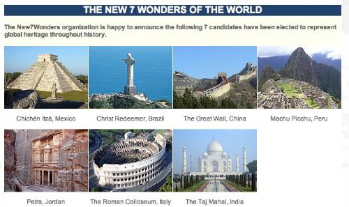 Wonders of the world - The New seven wonders of the world