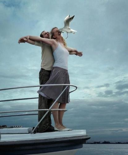HOPELESS ly ROMANTIC - Found this photo while browsing. It is of a loving couple or just to relive Titanic romantic event. But....