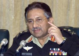 musharaf - a picture of musharaf, president of pakistan, speaking to the reporters. in this picture, he is wearing an army suit. last month, he quit as the army chief of pakistan.