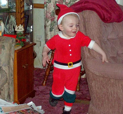 Santa Caleb - My grandson, Caleb in his Santa suit