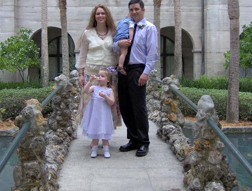 Mark and Amanda at Tony's wedding. - My oldest son Mark and his wife Amanda alongwith their children, Abi and Aubrey at Tony's wedding.