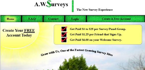 A.W.survey  - The head webpage of A.W.survey
