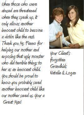 When Those Are Abused Are Threatened to Be Silent - a Thank You Card from My Children to Attorney Edward Fenno.
