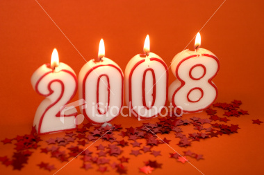 The Year 2008 - An image potraying the year for 2008 in candle lights.