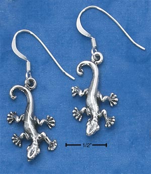 gecko earrings. - I love lizards and love wearing sterling silver.
