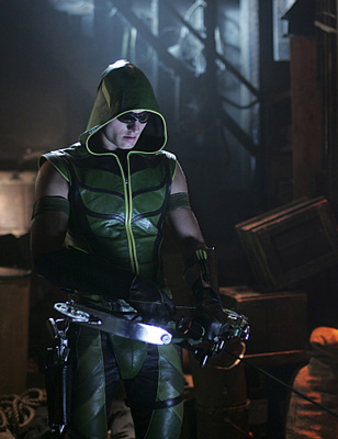 Green Arrow - He's played by a hot and great actor. I am glad he's the Green Arrow. maybe i'll see if he is in other shows or movies.