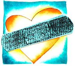 broken heart - heart with a band-aid