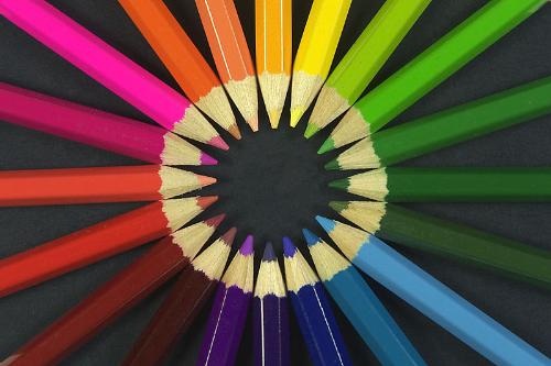 Coloring Pencils - A color wheel made from colored pencils.
