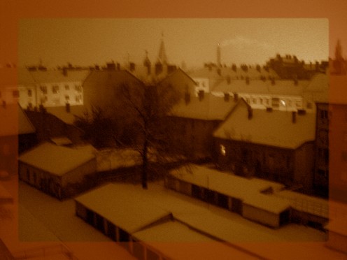 winter - I've taken it after new years eve party from our balcony.It snowed so much that night,I was so happy,everything wasso beautiful.So I had to take this one too:) A little retouch of course and a frame.