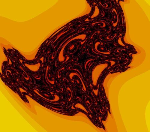 A demon in RED - Customized fractal formula. Beauty from maths