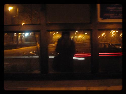 reflection of me - And reflection again :) I like lights of the car behind me.I like this pic.One of the best photo of me :)
