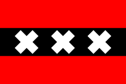 Flag of Amsterdam - Flag of the city of Amsterdam, The Netherlands.