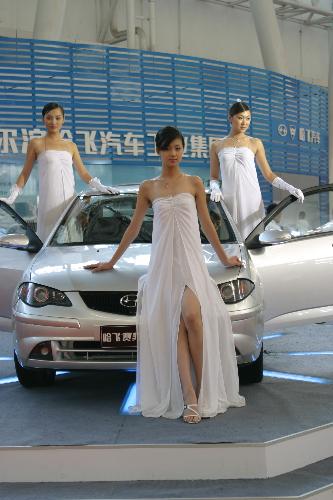 Beautiful girls - The beautiful girls and beautiful cars shoted on 2007 Harbin international automcbile exhibition.