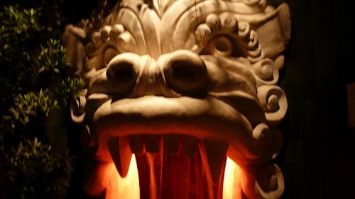 Dragon at Longwood Gardens - Here is a dragon statue that has water coming down in the mouth. It is a beautiful exhibit and attracted many visitors to that section.