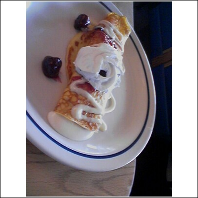 food - Blueberry crepe from IHOP.