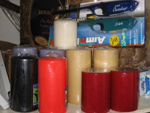 Candles & lighters - I love the Dollar Stores