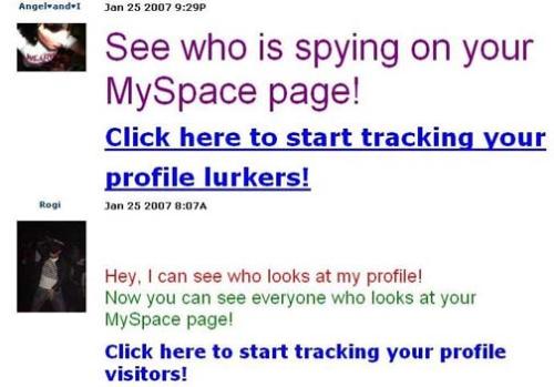 Myspace Phish Attacks - An image that shows certain information about how you can be a victim of phish attacks online using myspace.