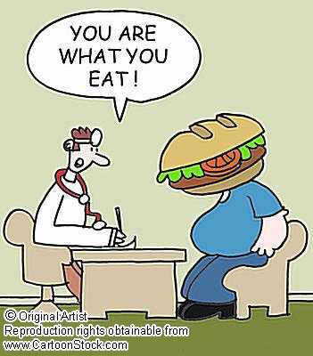 Bad Diets Unhealthy Foods - This is an image which portrays you are what you eat.