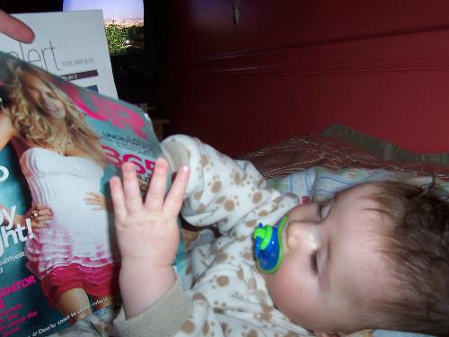 Baby Jay - Watching TV and reading Glamour...