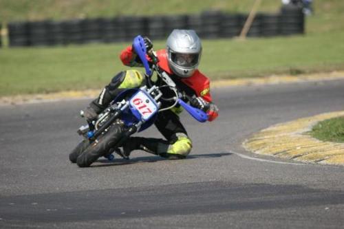 Pitbike Lean Angle! - Adam Shelton riding in the 2005 British Pitbike Supermoto Championship.