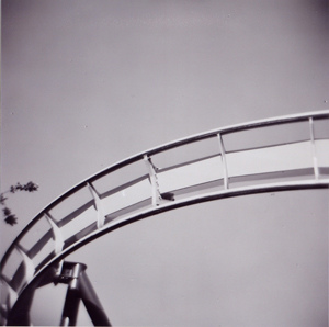 Holga - This is a photograph that i took in alton towers. its from a holga using black and white 120mm film