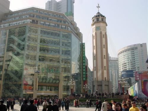center of Chongqing - This is the center of Chongqing,China.Also the most crazy place in this city every festival.More than 100,000 people celebrate the X-mas there!Can you believe that?