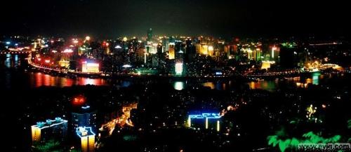 night view of Chongqing City - night view of this mountain city