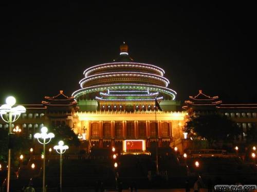 night view of Chongqing city - night view of this city