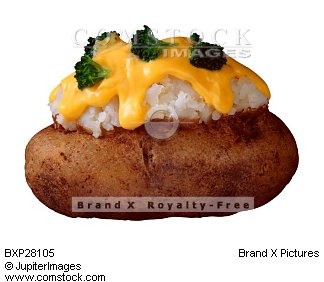 baked potato - topped with broccoli and cheese