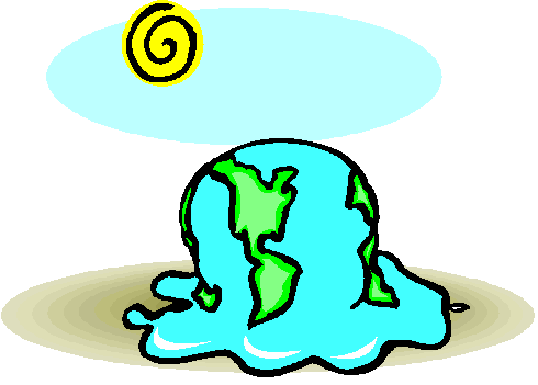 Global Warming - This picture represents global warming and it shows the earth melting.