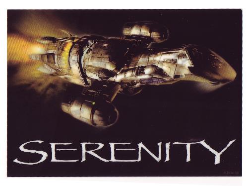 Serenity window cling from the original official S - When the official Serenity message board opened, you could earn points by doing various things. This is something you could earn with your points.... A window cling of Serenity.