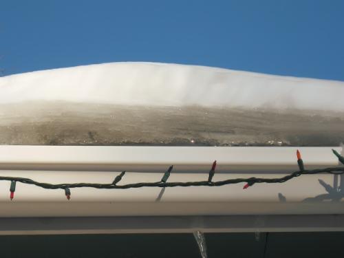 Ice jam on my roof - one of many ice jams formed from the thawing temps lately