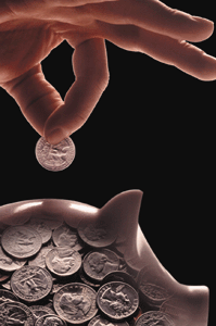 Penny Pinching - Pinching those pennies right into the piggy bank.