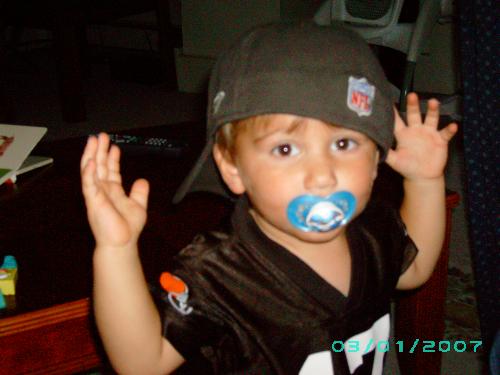 Son - My son celebrating a Cleveland Browns Touchdown
