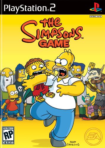 The Simpsons Game PS2 - Cover of the simpsons game for ps2