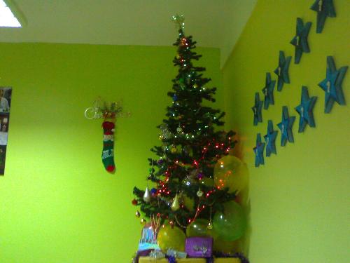 Christmas tree in Employee Cafeteria..  - The Company is celebrating each employees religion. That makes the staff work with more enthusiasm and happiness because the employee still got the chance to celebrate though away from home..